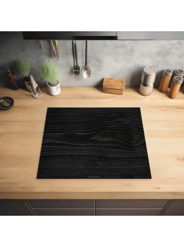 Herdabdeckplatte Holzoptik schwarz