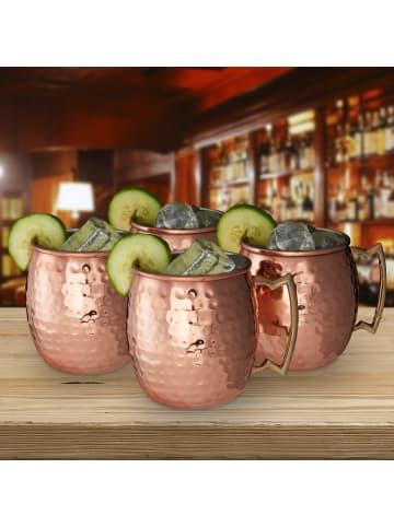 relaxdays 4x Becher Moscow Mule in Kupfer