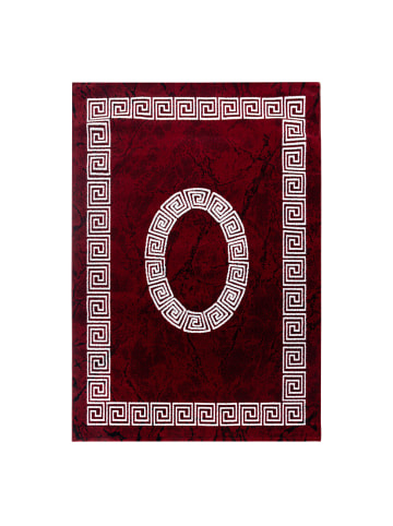 KADIMA DESIGN Teppich Kurzflor Mäander-Muster Polypropylen Wohnzimmer in Rot