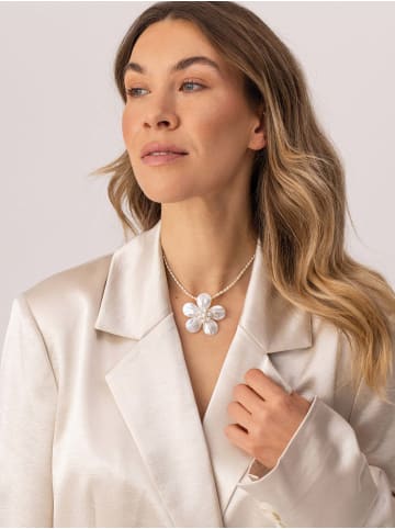 PURELEI Charm Pearly Flower in Silver