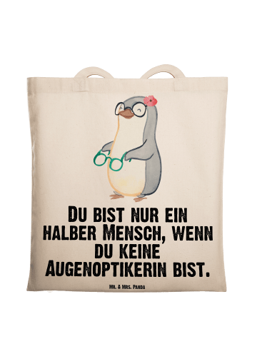 Mr. & Mrs. Panda Tragetasche Augenoptikerin Herz mit Spruch in Creme