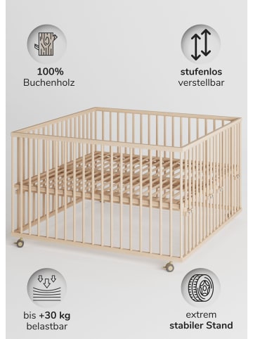 Sämann Sämann Laufgitter mit Lattenrost - natur - Premium Kollektion