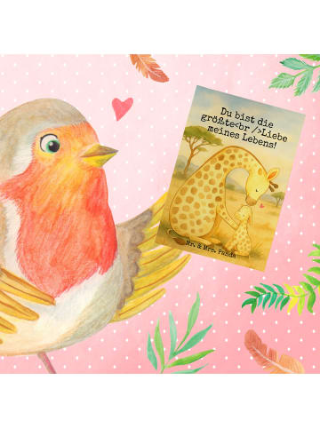 Mr. & Mrs. Panda Glückwunschkarte Giraffe Kind Design mit Spruch in Weiß