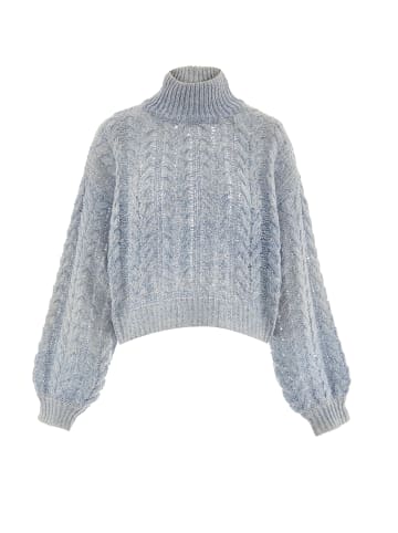 Sookie Damen Pullover in BLAU WOLLWEISS