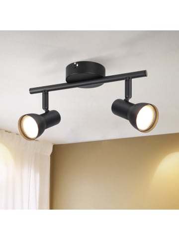 ZMH Deckenleuchte in Schwarz 2-flammige GU10 Modern Metall Flurlampe