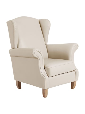 58 aufm Kessel OHRENSESSEL Katria Bezug Kunstleder Buche natur / beige