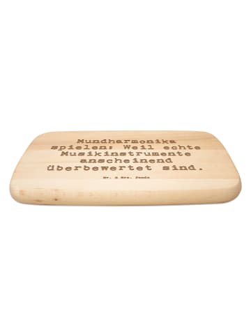 Mr. & Mrs. Panda Schneidebrett Holz Spruch Mundharmonika Freude ... in Transparent