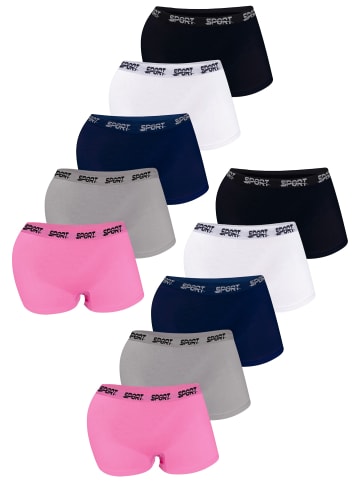 LOREZA 10er Set Pantys - Basics - Bunt 158-170