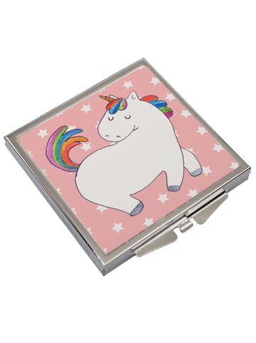 Mr. & Mrs. Panda Schminkspiegel Einhorn Stolzieren ohne Spruch in Rot Pastell