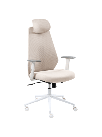 Beliani Bürostuhl ORYN in Beige/Weiß - (W) 71 x (H) 115 x (L) 65 cm