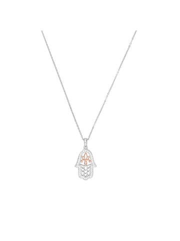 Amor Kette mit Anhänger Silber 925, rhodiniert+rosévergoldet in Bicolor