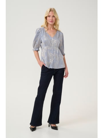 CULTURE Langarm-Bluse CUcasy Feminine in Blue/Silver Art