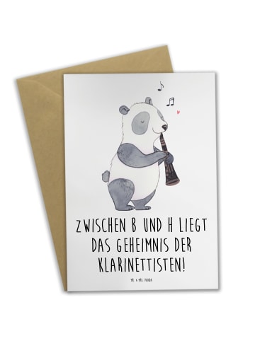 Mr. & Mrs. Panda valentinstagskarte Klarinette Geheimnis mit Spruch in Weiß