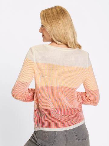 Sieh an! Rundhals-Pullover in terra-papaya-gemustert