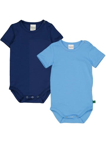 Fred´s World by GREEN COTTON Kurzarmbody 2er-Pack in All blue/Navy
