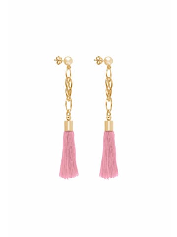 Gemshine Ohrringe YOGA Infinity und Quasten in gold coloured