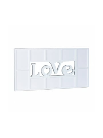 relaxdays Bilderrahmen LOVE in Weiß - (B)72 x (H)36,5 x (T)2 cm