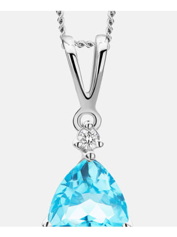 Diamant L'éternel Halskette mit Anhänger aus 375 Weißgold mit Diamant mit Topas