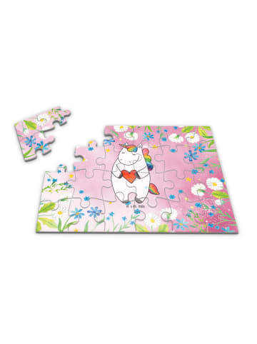 Mr. & Mrs. Panda Puzzle Einhorn Herz ohne Spruch in Rot Pastell