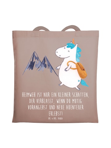 Mr. & Mrs. Panda Shopping Tasche Heimweh überwinden Abenteuer er... in Braun Pastell