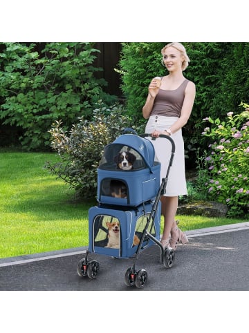 COSTWAY 3 in 1 Hundewagen in Blau