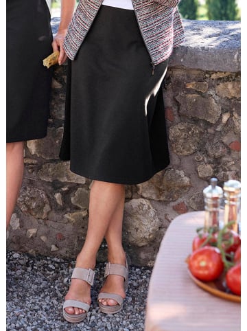 GOLDNER Jerseyrock Midirock mit Schlupfbund in schwarz