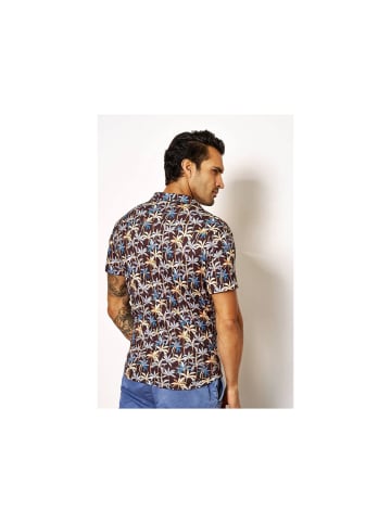 Wappen Langarm FreizeitHemd für Herren in braun