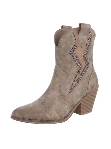 Ital-Design High Heel in Hellbraun und Bronze