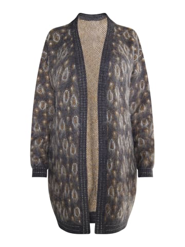 VIRITA Women Strick Cardigan in Anthrazit Mehrfarbig