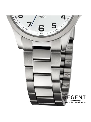 Regent Armbanduhr Regent Metallarmband silber extra groß (ca. 31mm)