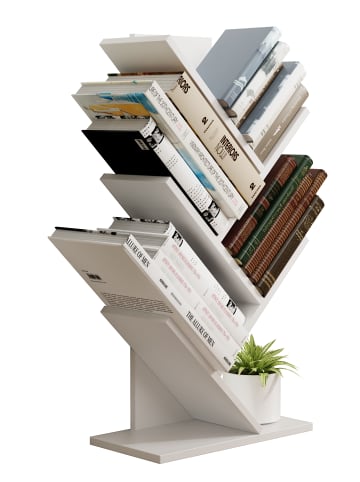VCM  Holz Aufbewahrung Stand Regal Bücher Nulis L in Weiß