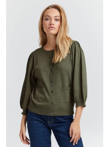 PULZ Jeans Strickjacke PZSARA Puff Cardigan 50206824  Feminine Strickjacke mit Puffärmeln in Grün