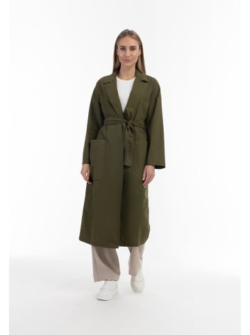 RISA Damen Trenchcoat Mit Taillengürtel in Oliv