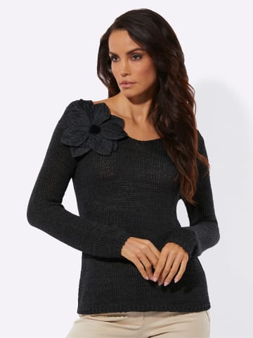 creation L Ajourpullover in graphit