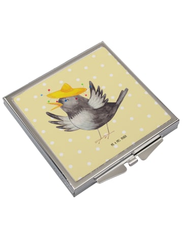 Mr. & Mrs. Panda Schminkspiegel Rabe Sombrero ohne Spruch in Gelb Pastell