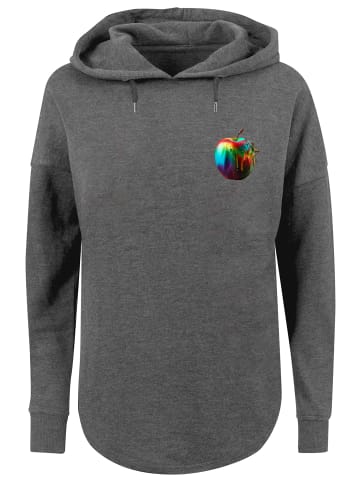 F4NT4STIC Oversized Hoodie Colorfood Collection - Rainbow Apple in charcoal