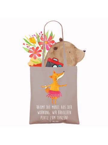 Mr. & Mrs. Panda Umhängetasche Fuchs Ballerina mit Spruch in Braun Pastell