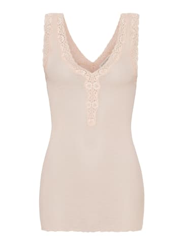Seamless Basic Top Cotton Lacey in Rosie Beige