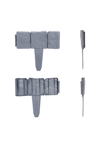 relaxdays 40 x Beetzaun in Grau - (B)25 x (H)10 cm