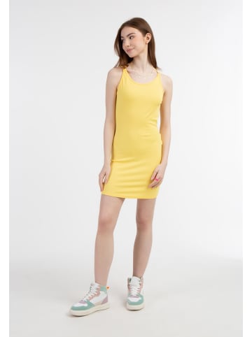 myMo Damen Minikleid Aus Rippstrick in Hellgelb