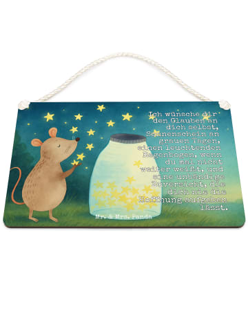 Mr. & Mrs. Panda Türschild Maus Sterne Design mit Spruch in Weiß