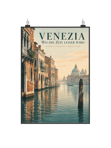 Poster Kanal elegant Design mit Spruch in Weiß