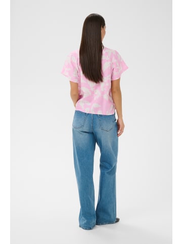 Kaffe Langarm-Bluse KAmarlo Regular fit in Pink Frosting Chalk Leafs
