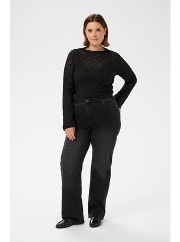 KAFFE curve Langarm-Shirt KCnyah Tight fit in Black Deep