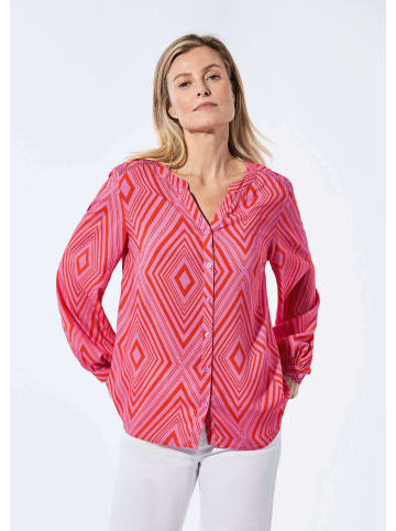 GOLDNER Bluse in rot / pink / gemustert