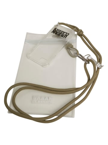 Urban Classics Urban Classics Unisex Phone Necklace with Additionals I Phone 8 in transparent/olive