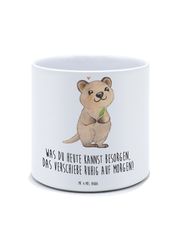 Mr. & Mrs. Panda XL Blumentopf Quokka Happy mit Spruch in Weiß
