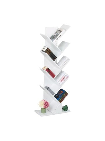 relaxdays Bücherregal in Weiß - (B)51 x (H)138 x (T)25 cm