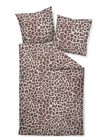 Janine Modern Art Mako Satin Bettwäsche - Leopardenmuster in braun