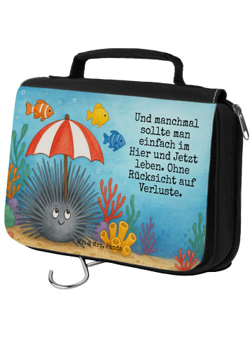 Mr. & Mrs. Panda Waschtasche Seeigel Design mit Spruch in Weiß